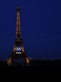 Olympic rings put on Eiffel Tower before 2024 Paris Games
