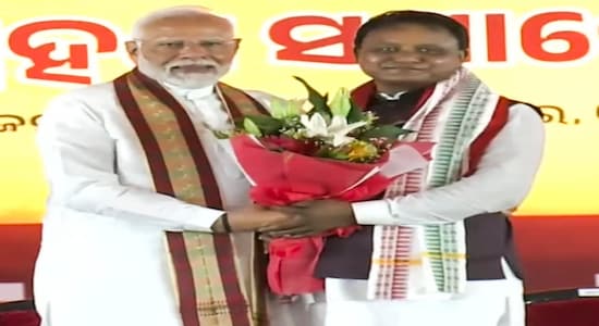 "Four-time MLA and tribal leader Mohan Charan Majhi was sworn in as the first BJP Chief Minister of Odisha, administered by Governor Raghubar Das, in a ceremony attended by Prime Minister Narendra Modi, several Union ministers, and chief ministers. "Four-time MLA and tribal leader Mohan Charan Majhi was sworn in as the first BJP Chief Minister of Odisha, administered by Governor Raghubar Das, in a ceremony attended by Prime Minister Narendra Modi, several Union ministers, and chief ministers.