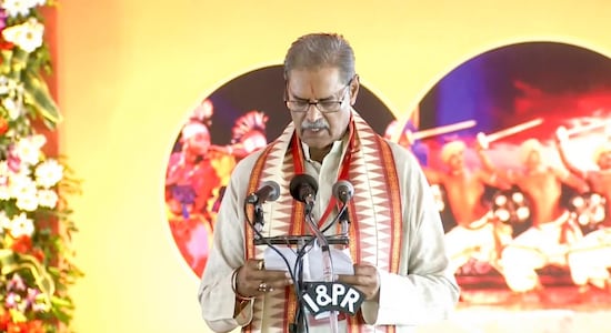 Following Majhi, Senior BJP leader and Patnagarh MLA Kanak Vardhan Singh Deo was sworn in as the Deputy Chief Minister. Following Majhi, Senior BJP leader and Patnagarh MLA Kanak Vardhan Singh Deo was sworn in as the Deputy Chief Minister.